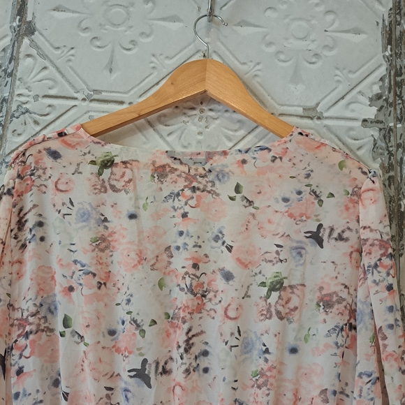 PLUS SIZE FLORAL PRINT FLOUNCE SLEEVE RUFFLE DRESS NWOT SIZE 4X - Picture 6 of 15